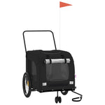 ZNTS Pet Bike Trailer Black Oxford Fabric and Iron 93863