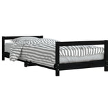 Kids Bed Frame Black 90x200 cm Solid Wood Pine 834395