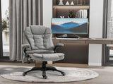 Massage Recliner Chair Heated Office Chair with Six Massage Points Microfiber Cloth 360&deg Swivel T3398P377523
