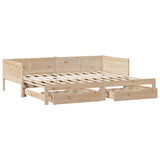 Daybed with Trundle and Drawers without Mattress 80x200 cm 3302215