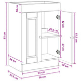 Bathroom under Sink Cabinet Grey Sonoma 56 x 37.5 x 81 cm 890070