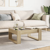 ZNTS Coffee Table with Infinity LED Sonoma Oak 70x53x30 cm 847632