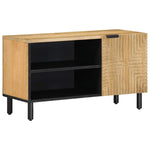 ZNTS TV Cabinet Brown 80x31.5x46 cm Solid Wood Mango 4017735