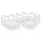 7 Piece Garden Lounge Set Solid Wood Pine White 3082960