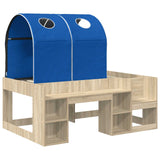 Bed with Tunnel 3 pcs Sonoma Oak and Blue Engineered Wood 3423505