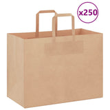 Paper Bags 250 pcs with Handles Brown 32x17x25 cm 4101817