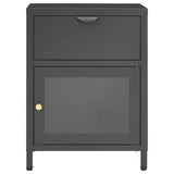 Nightstand Anthracite 40x30x54.5 cm Steel and Glass 336054