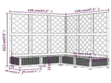 Garden Planter with Trellis Blue Grey 120x120x121.5 cm PP 318256