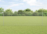 Welded Wire Fence with Posts 10 x 1.5 m Galvanised Steel Silver 3336340