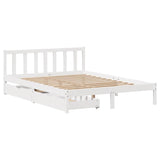 Bed Frame without Mattress White 120x200 cm Solid Wood Pine 3301474
