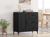 Sideboard Black oak 69.5 x 34 x 90 cm Engineered wood 881629