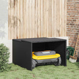 Robot Mower Garage Black 86x90x52/57 cm Poly Rattan 365404