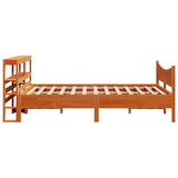 Bed Frame with Headboard Wax Brown 120x200 cm Solid Wood Pine 3306308