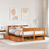 Bed Frame without Mattress Wax Brown 120x200 cm Solid Wood Pine 3307127