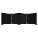 4-Panel Room Divider Black 698x180 cm Fabric 350285