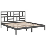 Bed Frame without Mattress Grey Solid Wood 200x200 cm 3105972