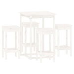 5 Piece Bar Set White Solid Wood Pine 3124738