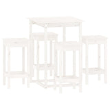 5 Piece Bar Set White Solid Wood Pine 3124738