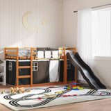 Bunk Bed without Mattress with Slide White and Black 90x200 cm 3284113