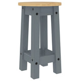 Bar Stools 2 pcs Grey Solid Wood Pine 4005700