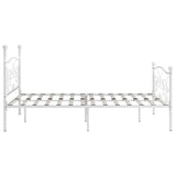 Bed Frame without Mattress with Slatted Base White Metal 180x200 cm 284452