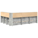 Bookcase Bed Concrete grey 160 x 200 cm Engineered wood 3335741