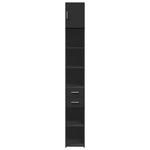 Slim Storage Cabinet Black 30x42.5x225 cm Engineered Wood 3281267