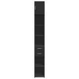 Slim Storage Cabinet Black 30x42.5x225 cm Engineered Wood 3281267