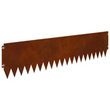 Lawn Edging 20 pcs 103 x 25 cm Steel Rusty 8008405
