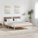 Bed Frame with Upholstered Headboard Taupe 160 x 200 cm 878247
