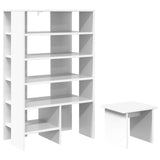 Shoe Cabinet with Shelf 2 pcs White Engineered Wood 8000380