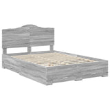 Bed Frame with Drawer Grey Sonoma 160 x 200 cm Engineered Wood 3413583