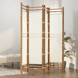 Folding 4-Panel Room Divider 160 cm Bamboo and Canvas 350624