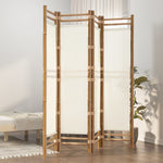 Folding 4-Panel Room Divider 160 cm Bamboo and Canvas 350624