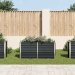 Garden Raised Bed Anthracite 160x40x77 cm Galvanised Steel 45730