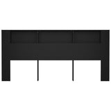 Headboard Cabinet Black 220x18.5x104.5 cm 811962