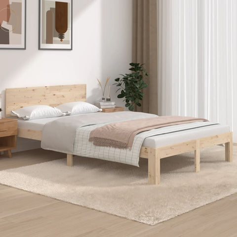 Bed Frame without Mattress Solid Wood Pine 120x200cm 810490