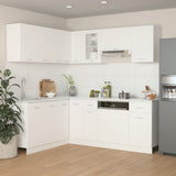 Kitchen Cabinet Set White Engineered wood, Glass Large 3067665