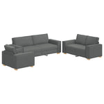 Sofa Set with Cushion 3 pcs Grey 220 x 78 x 84 cm Fabric 3324610
