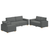 Sofa Set with Cushion 3 pcs Grey 220 x 78 x 84 cm Fabric 3324610