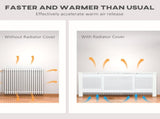 Set of 2 MDF Extendable Radiator Cover with Cabinet Shelving, Home Office Slatted Design, White T3398P378793