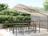 Garden Bar Set Black PE Rattan 9-Piece Footrest Garden Bar Set 3187696