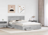 Bed Frame with Drawer Grey Sonoma 120 x 190 cm Engineered Wood 3411337