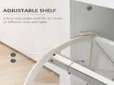 Shoe Storage Cabinet, Shoe Cupboard with Slide Out Drawer, 2 Flip Doors, Tempered Glass Top and T3398P343313