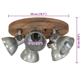 Ceiling Lamp 25 W Vintage Silver 50x50x25 cm E27 371829