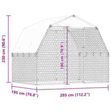 Dog Cage with Roof and Door Silver Galvanised Steel 3294908
