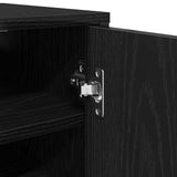 Shoe Cabinet Black Oak 32 x 35 x 92 cm Engineered Wood 862685
