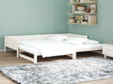 Pull-out Day Bed White 180 x 200 cm Solid Pine Wood 8004796
