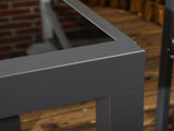 Extending Garden Table, Outdoor Dining Table with Aluminium Frame and Tempered Glass Tabletop, T3398P314776