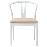 Dining Chair 2 pcs White and Brown Solid Rubber Wood 42020418